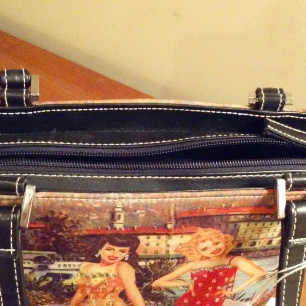 Novelty Art Deco Hand Bag Purse Tote Unique - Picture 4 of 6